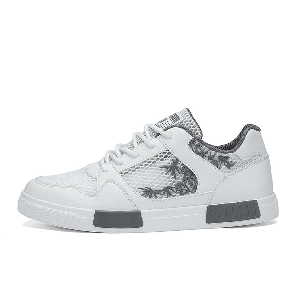 WELRUNG Men's Fashion High Top Chinese Style Skate Sneakers Stylish Comfortable Skateboarding Road Running Walking Shoes