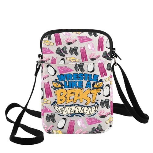 G2TUP Funny Wrestle Crossbody Bag Wrestle Lover Gift Wrestle Like A Beast Shoulder Bag Wrestling Team Merchandise