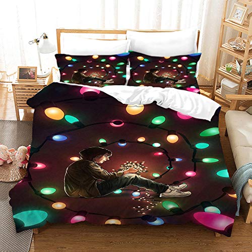 Ropa De Cama con 2 Piezas Funda Almohada (40X75Cm) Poliéster Algodón Cómodo Funda Nordico 240X260 Película De Terror Funda De Edredón 240X260 Cm