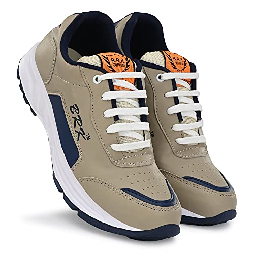 Image of BRK Footwear Men's Blue Running Sports Shoes | Lace-Up Lightweight Sneakers | Rubber Sole | Cushioned Gym Walking Casual Athletic Shoes for Men