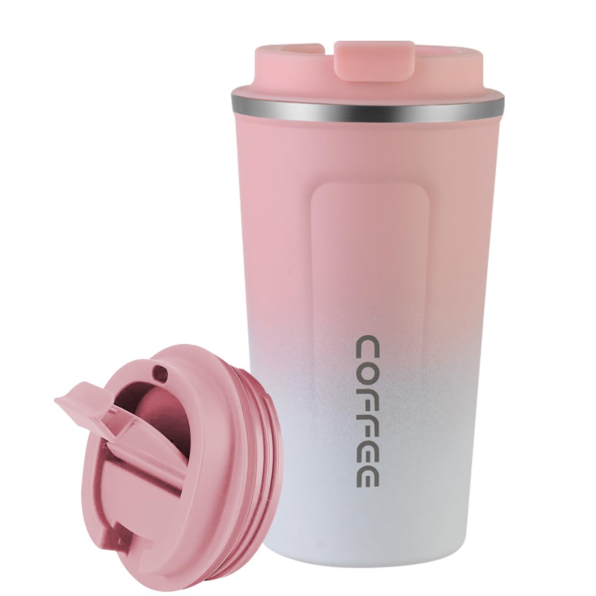 MXCOCO Taza Termo de Café de 18 oz/510 ml de Acero Inoxidable 304 con Tapa, Taza de Vacío para Bebidas de Café Frías y Calientes, Vaso Térmico para Café, para la Oficina, el Automóvil y el Parque