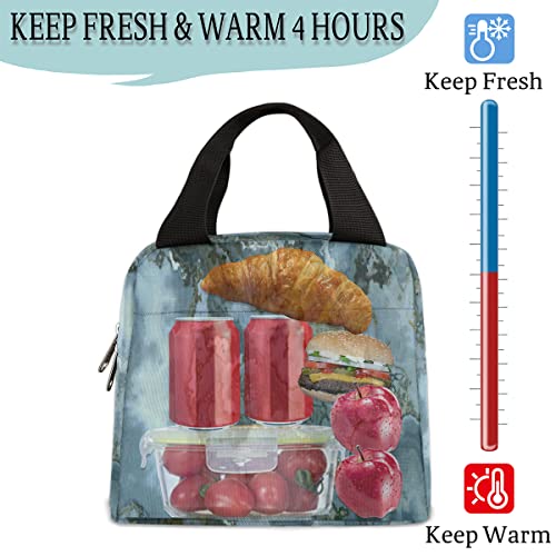 Abstract Marbled Insulated Lunch Bag Women Reusable Lunch Tote Bag For Men Adult Leakproof Cooler Lunch Box For Work Office Picnic Travel #TOP4