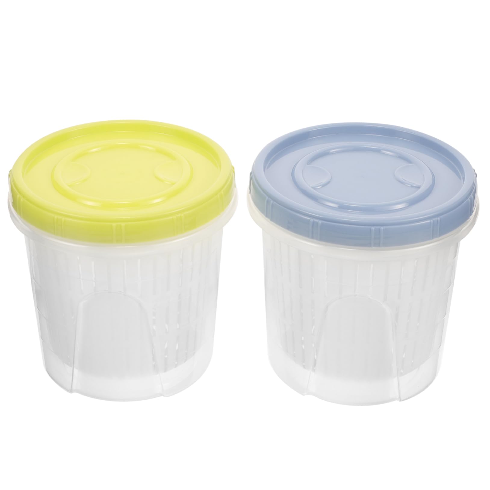 BEBEMOKO 2個 密閉ストレーナー小オリーブピクルス容器 ザワークラウトの容器 キムチ瓶 ハラペーニョの容器 野菜発酵ジャー フードジャー 密封された食品瓶 ふた付きピクルスジャー Pp