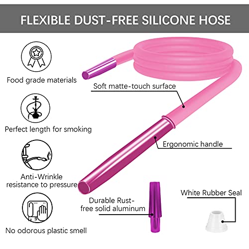 Premium Shisha Schlauch mit Mundstück, Endstück und Gummidichtung, Shisha Schlauch Set für alle Wasserpfeifen – Bild 4
