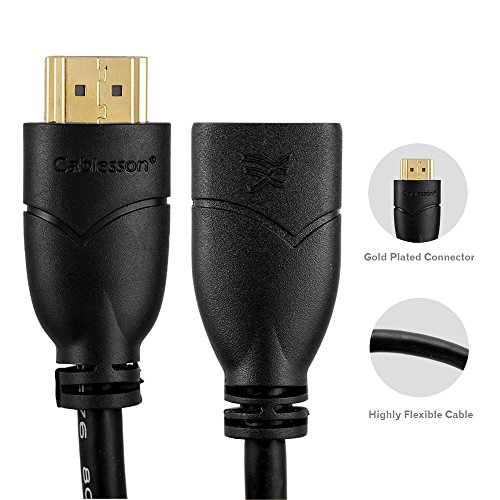 Cablesson Basic 1 ft / 0.5m High Speed HDMI Extension Cable (HDMI Type A, v2.1/2.0b/2.0a/2.0/1.4), 4K, 3D, UHD, ARC, Full HD - Image 2