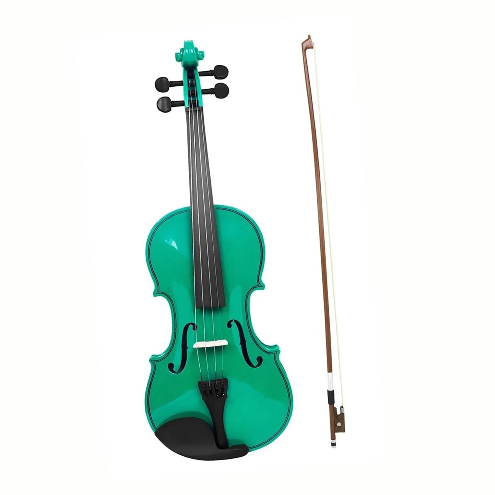 Violino Acustico In Legno Massello 4/4 Violino Principianti | Adatto ai principianti; Verde; Accessori inclusi