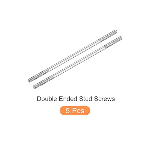 Miniatura 85 de METALLIXITY Tornillos de doble extremo (rosca M8, 3.150 in de longitud), 5 unidades, acero inoxidable 304, pernos de varilla roscados dobles