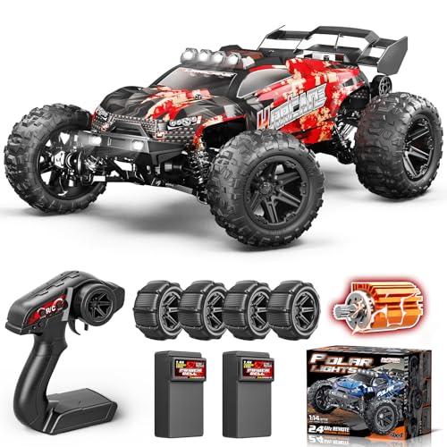 YESHIN 1:14 Scale All Terrain RC Cars - 40km/h High Speed Remote Control Car, 4X4 Waterproof Off-Road Truck with 2 Rechargeable Batteries, Realistic Racing Truck for Adult Kids