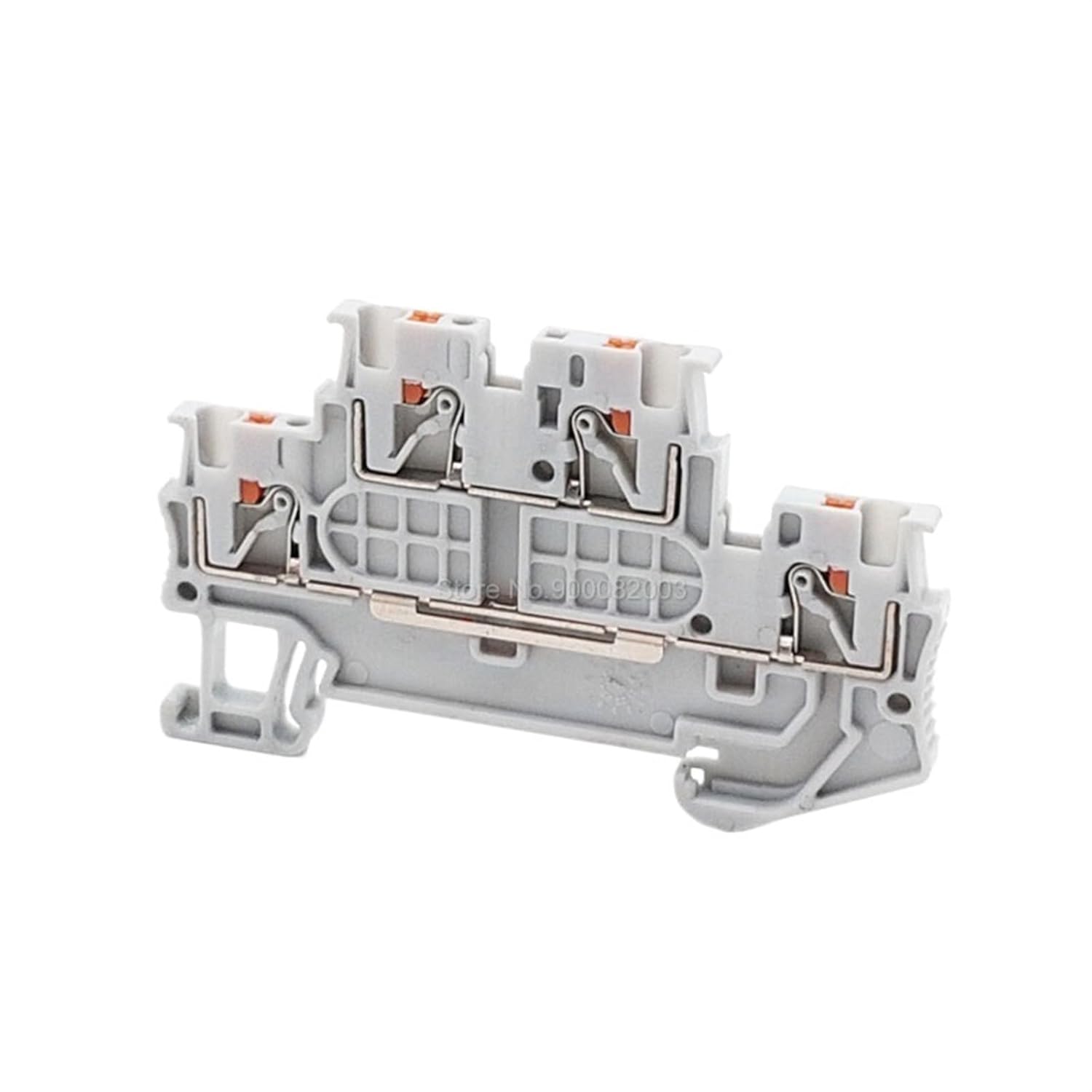 PTTB 1.5/S Double Level Push-in Din Rail Terminal Block 4-Conductor PT 1.5mm² Cable Electrical Wire Connector PTTB1.5 PTTB-1.5(Gray,5 Pcs)