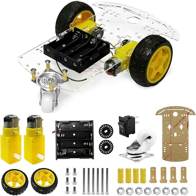 KNOWLEDGE KNOTS DIY Robot Smart Car Chassis Kit with Speed Encoder, 2 Wheels and Battery Box (2 Wheels) (B0D9BJ1KSX) Amazon Price History, Amazon Price Tracker