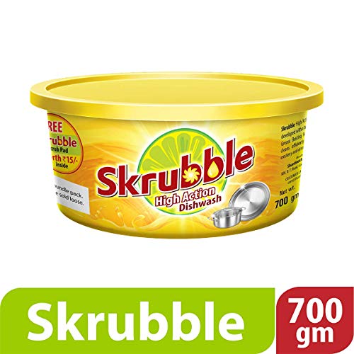 Image of Skrubble High Action Dishwash Bar with Free Scrub Pad, 700g