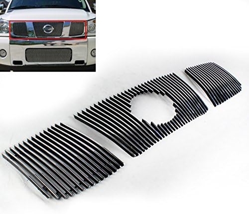 Vertical Upper Billet Grille Insert W/Emblem Cut For Titan/Armada