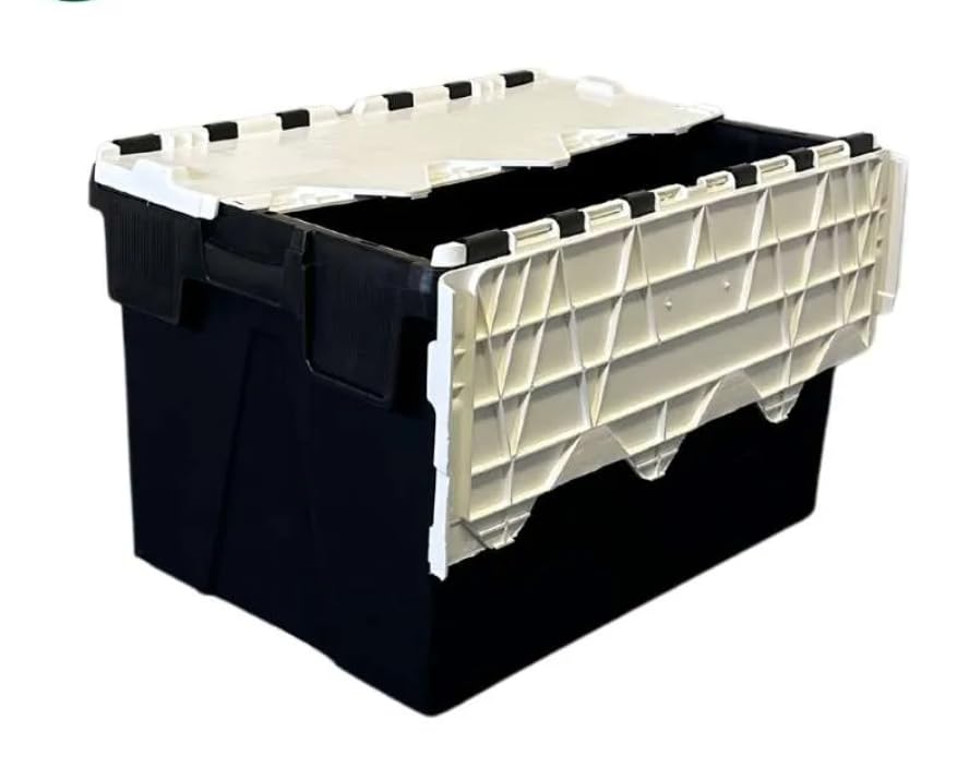 Totebox 10x 63 Litre Storage Box/Attached Lid Container (60 x 40 x 36.4 cm) (White)