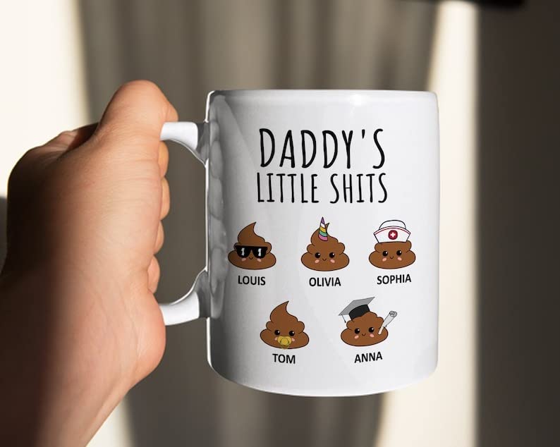 Personalized-Daddys-Little-Shits-Coffee-Mug-Funny-Dad-Mug-Custom-Dad-Nickname-With-Kids-Name-Mug-Grandpa-Dad-Coffee-Cup-Dad-Gift-Mug-Gift-from-Son-Daughter-11oz-15oz-White Personalized Daddys Little Shits Coffee Mug Funny Dad Mug Custom Dad Nickname With Kids Name Mug Grandpa Dad Coffee Cup Dad Gift Mug Gift from Son Daughter 11oz 15oz White