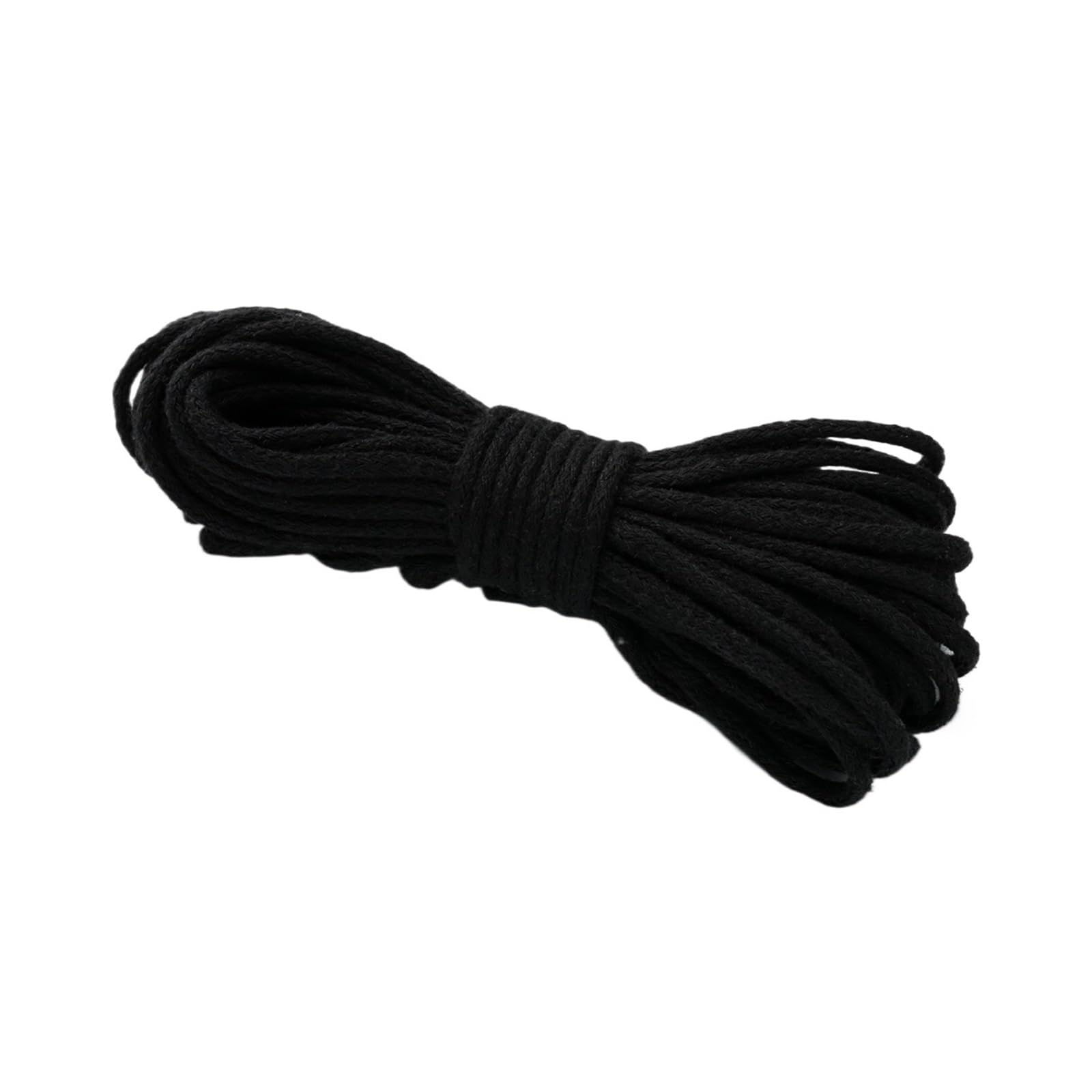 Cotton Macrame Cord 10Meters/roll 3.0mm Braided Cord for Cotton Macrame Rope Crochet Weaving Knitting Small Bundle Packs DIY(Black)