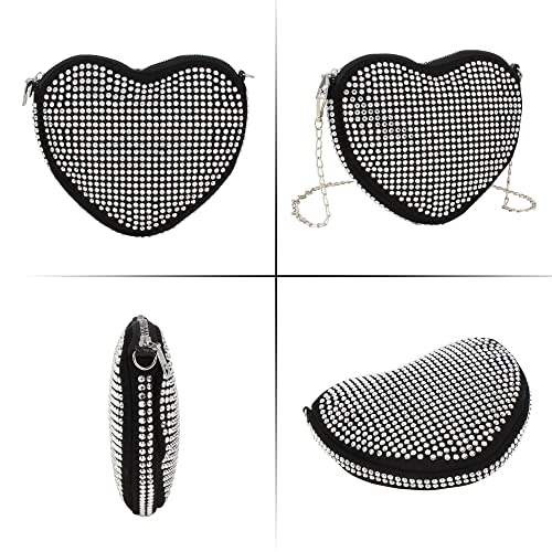 Women's Small Rivets Cross Body Heart Shape Satchel Purse Handbag Fashion Shoulder Chain Bag2