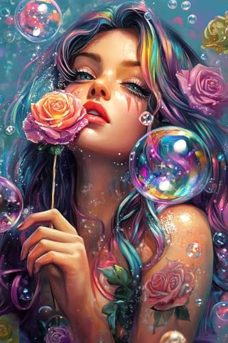 Kit Peinture Diamant Mosaïque Fleurs 5D : Diamond Painting Adulte Débutant DIY