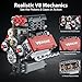 LPPROTECTOR V8 Engine Model Kit That Runs, Build Your Own STEM Mini Engine Kit with Motor and Sound, 478PCS Educational Car Building Toy for Adults & Kids