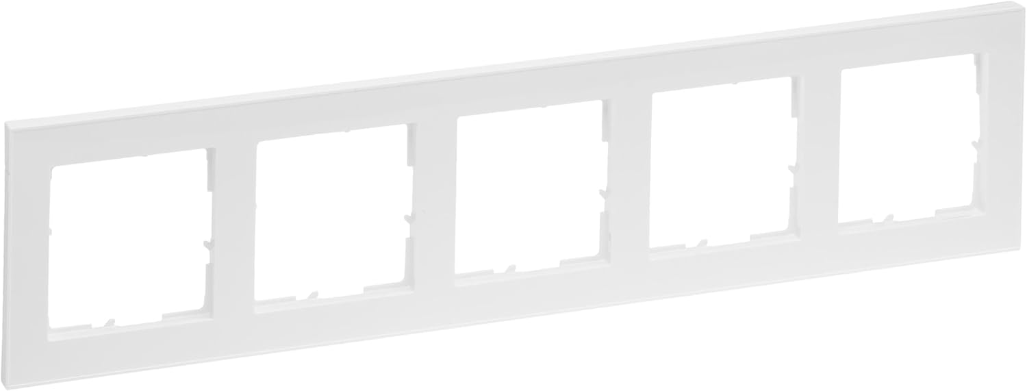 LEGRAND, Seano+ 765185 5-Way Frame, Halogen-Free Thermoplastic, Sustainable Production and Packaging, Colour: Ultra White