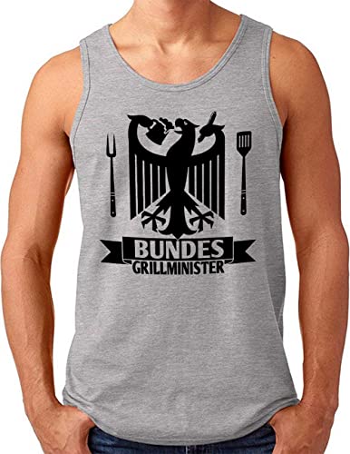 Débardeur amusant barbecue homme taille 4XL gris mélangé OM3 pour rester au frais sans serrer