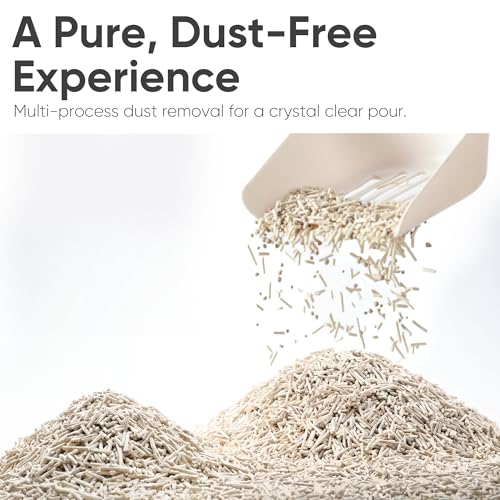 Image of FUKUMARU Tofu Cat Litter, Strong Clumping Cat Litter Pellets, Effective Odor Control, Ultra Absorbent, Dust Free, Natural, Flushable, Lightweight, Low Tracking, White Tea, 6lb x 2 Bags