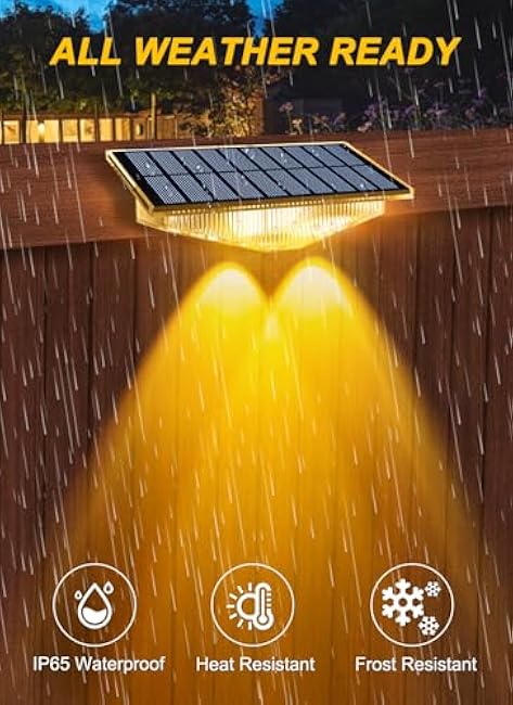 Solar Fence Lights 3000K/4000K/6000K 3 Color Modes 12 Pack