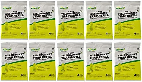 RESCUE! Yellowjacket Attractant – for RESCUE! Reusable Yellowjacket Traps – 4 Week Supply - 10 Pack
