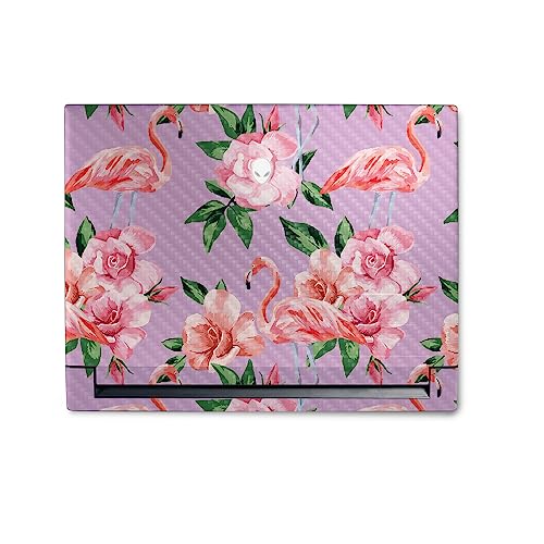 Image of MightySkins Carbon Fiber Skin Compatible With Alienware M18 R1 (2023) Full Wrap Kit - Flamingo Rose | Protective, Durable Textured Carbon Fiber Finish | Easy To Apply & Change Styles | Made in the USA