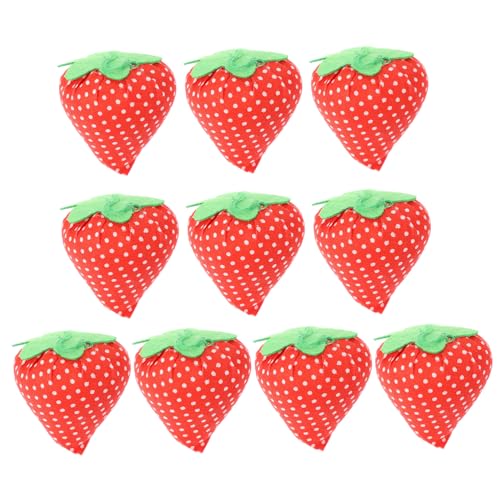 HOMSFOU 10Pcs Strawberry Pin Cushion Needle Holder Cute Sewing Accessories for Craft Projects for Seamstresses and Quilters Needle Storage