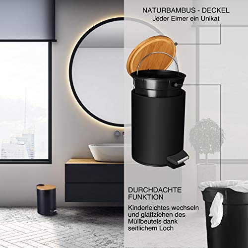 Kosmetikeimer VMbathrooms 3L im schwarzen Design