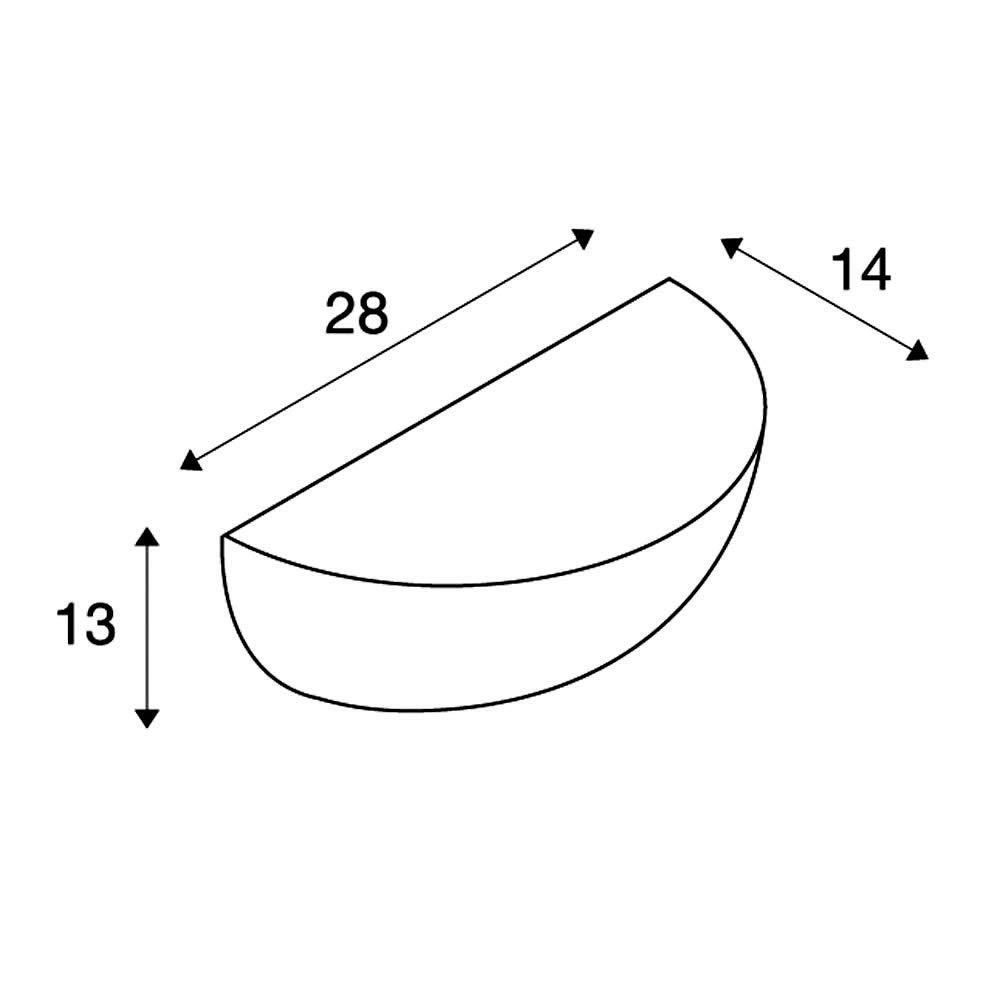 SLV PLASTRA 101 | Wandleuchte, Wandbeleuchtung, weißer Gips überstreichbar mit Wandfarbe | halbrund, indirekter Lichtaustritt, weiß, E14, max. 40 W