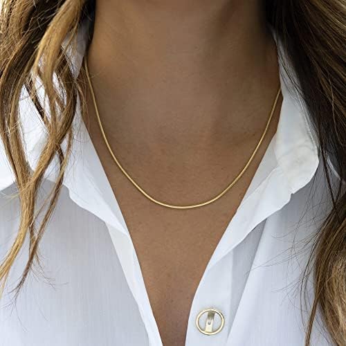 DEARMAY Simple Gold Plated Necklace for Women Dainty Gold Chain Necklace for Women Gold Choker Necklaces for Women Minimalist Thin Snake Chain Necklaces — view 6