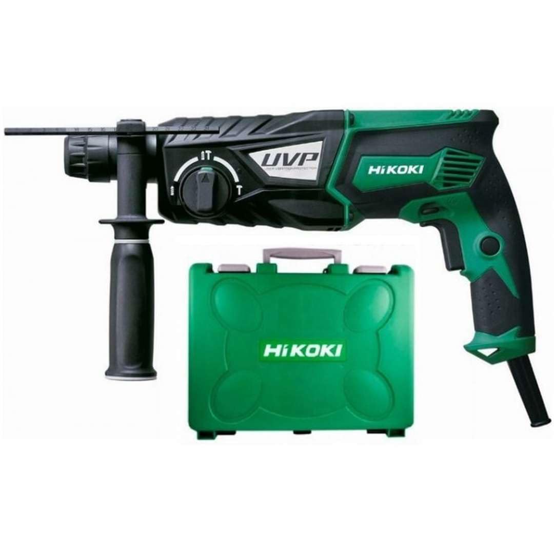 HIKOKI DH28PCY2WSZ - Martillo ligero combinado SDS-Plus 3 posiciones 850W 3.0J 1100 rpm 4300 imp hasta 28 mm hormigón con maletín DH28PCY2Z