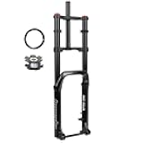 RUJIXU Snow Bike Fork 20/26 Inch 5.0 Tire Fat MTB/E-Bike Air Suspension Fork Travel 140mm Rebound Adjustable Double Shoulder Fork Thru Axle 150mm 1-1/8