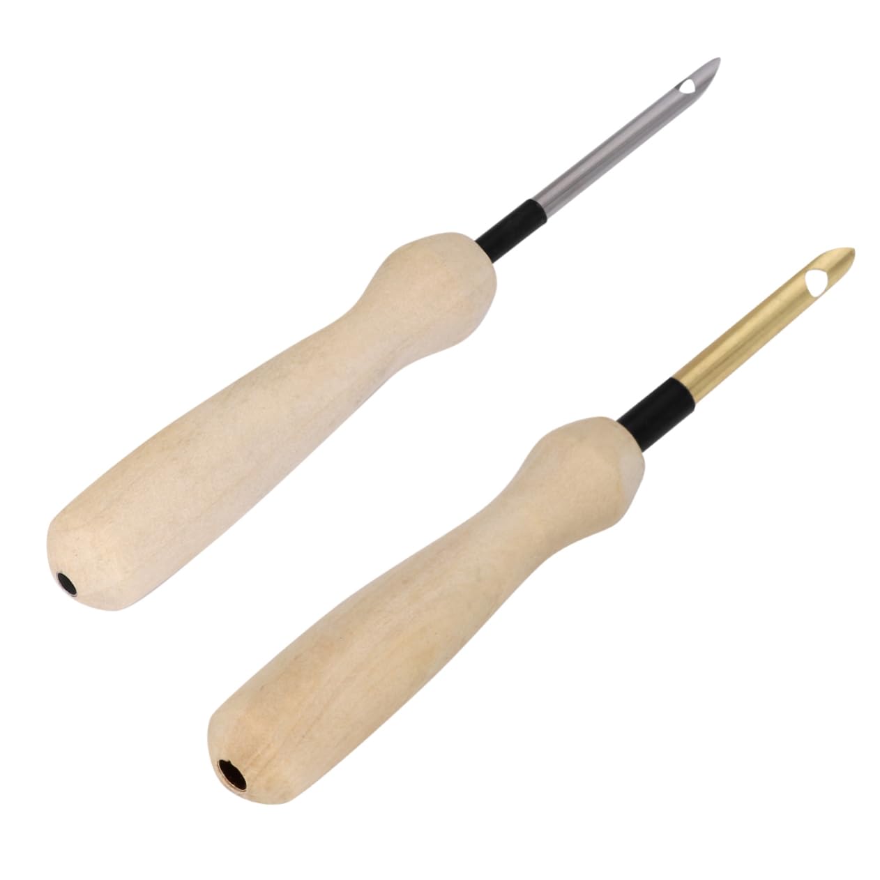 ERINGOGO Stitching Punch Needles Pen Set 2pcs Wooden Handle Embroidery Punch Needle for DIY Projects