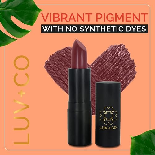 Luv+Co Moisturizing Lipstick For Women 4.5G Highly Pigmented Made With Botanical Ingredients Organic Lipstick Gluten Free Dye Free And Paraben Free | Burgundy Deep Red-Lovesick #TOP4