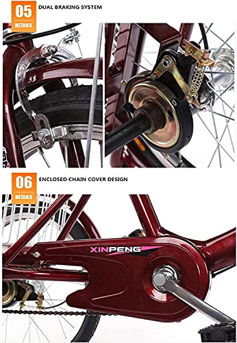 Triciclo Paseo para Adultos 20" Vino Rojo miniatura 5