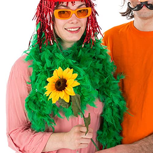 Haimay 2 Pack Turkey Feather Boa For Craft Clothes Accessories Latin Wedding Dress Home Party Costumes Decoration, 4.4 Yards 40G Green Feather Boas #TOP6