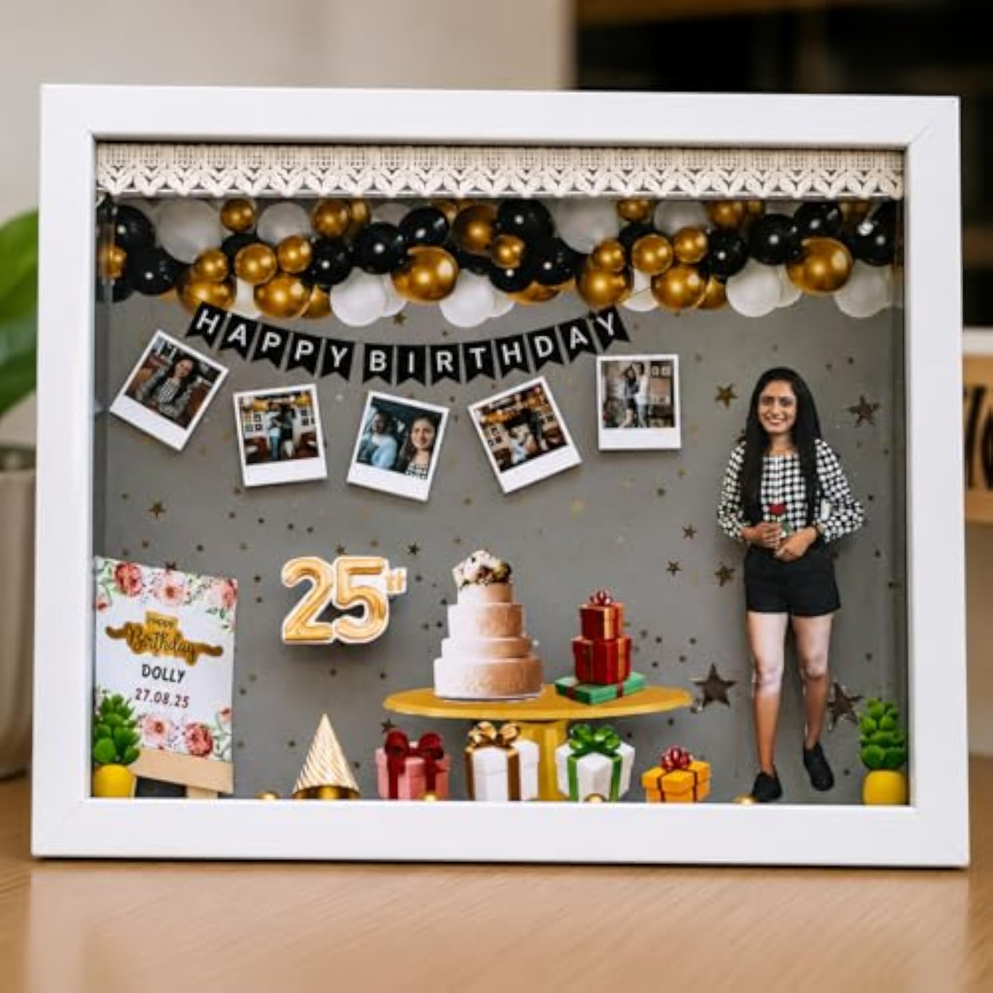 Personalized Birthday 3D Miniature Shadow Box Frame