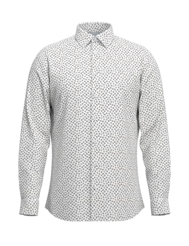 Chemise Selected blanche homme à col boutonné et manches longues classiques