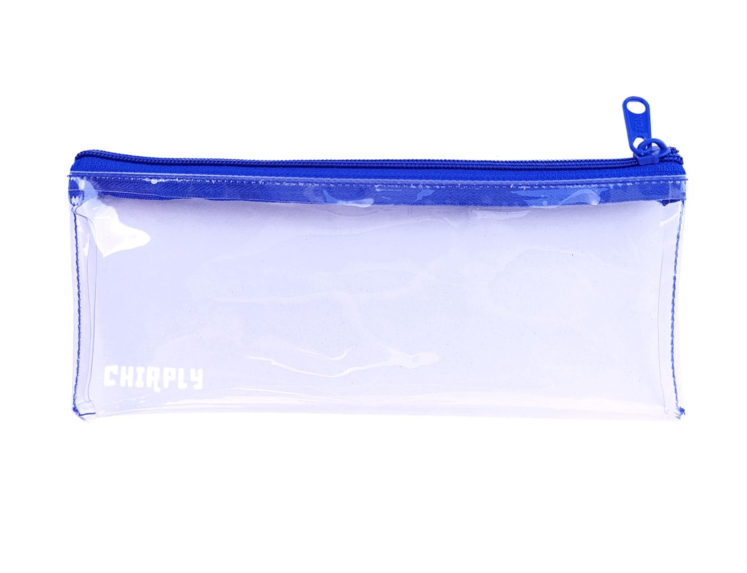 CHIRPLY Plastic Transparent Pencil Pouch For Girls & Boys, Clear Stationary Organizer For Kids, See Through Art Supplies Utility Storage Bag With Zipper For School, Birthday Gift (Blue) (B0CR81KNJ8) Amazon Price History, Amazon Price Tracker
