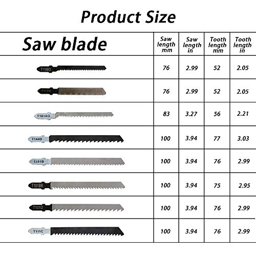 Set of 40 Jigsaw Blades T118A/ T111C/ T101B/ T101AO/ T119BO/ T101D/ T144D/ T101BR with Storage Case for Wood Plastic and Metal Cutting - Image 2