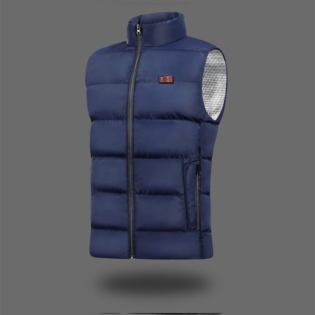 Gilet riscaldato da uomo, giacca calda elettrica con doppio interruttore di alimentazione, lavabile, leggero e riscaldante, ideale per l'inverno, attività all'aperto, escursionismo, caccia, pesca