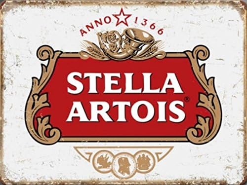 BigBazza Novelty Retro Vintage Wall tin Plaque 20x15cm - Ideal for Pub shed Bar Office Man Cave Home Bedroom Dining Room Kitchen Gift - Stella Artois beer Lager - Decorative Sign