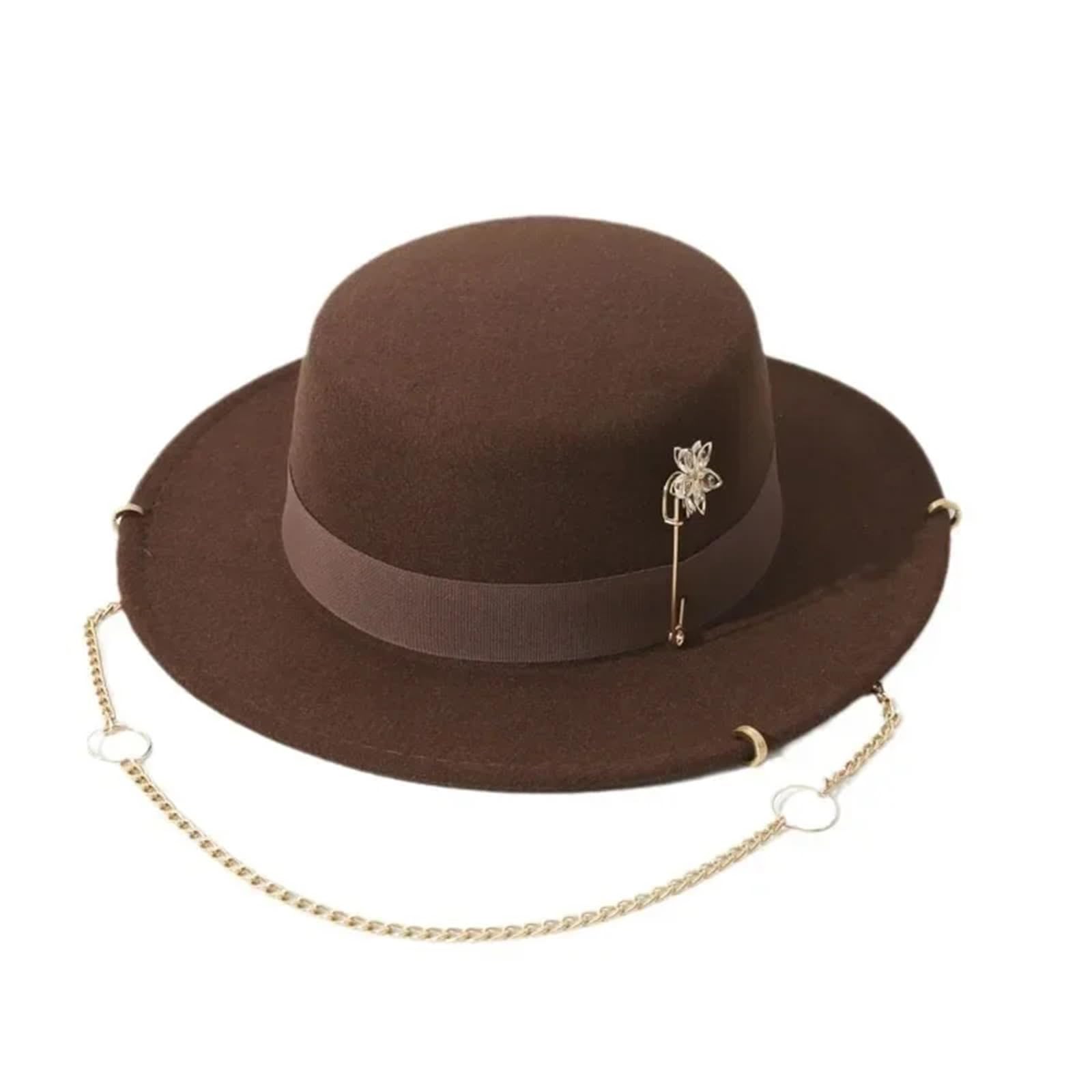Cappelli da Donna in Feltro Cappello a Tesa Larga in Lana, da Donna, in Feltro Decorato, for Matrimoni, Feste all'aperto per Carnevale