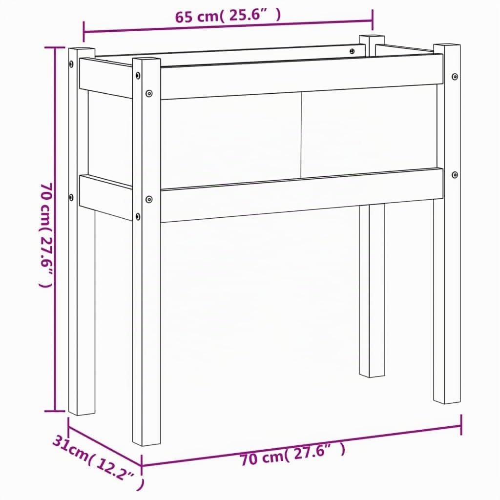vidaXL Jardinières avec Pieds 70x31x70 cm Bois Massif Douglas