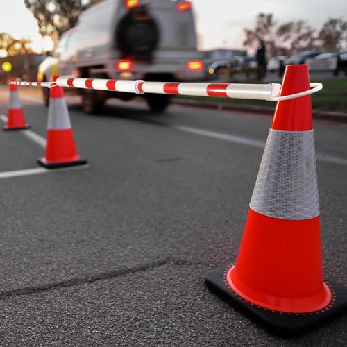 Huwena HUWENA-TRAFFIC BARRICADE-78 12 Pcs Retractable Traffic Cone Bar Length From 4 To 6.9 Ft Expandable Safety Cone Bars Lightweight Traffic Barricade thumb #3