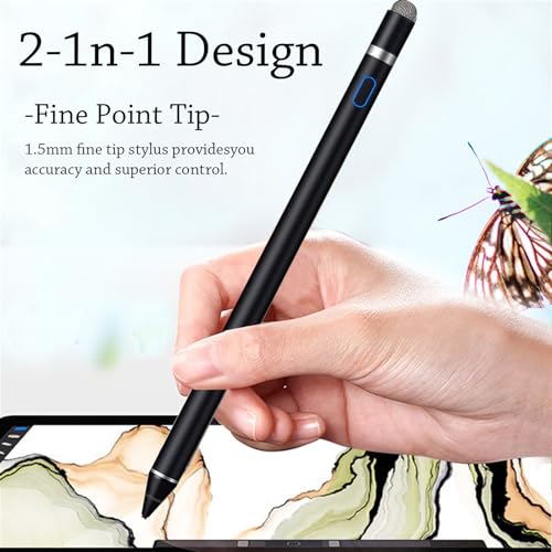 Image of DOGAIN Stylus Pen For Ipad,Dogain Active Pencil For Touchscreen With Dual Touch Function,Active Digital Fine Point Pen Compatible With Apple Ipad /Pro /Air /Mini /Iphone /Samsung / /Ios /Android & More-Black
