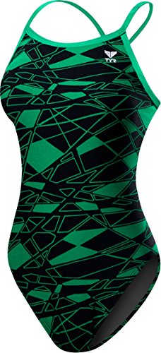 TYR Womens Mantova Diamondfit Swimsuit, Green, 26