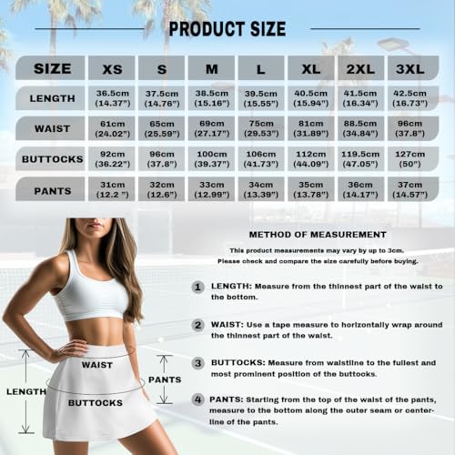 Curugaroo Saia de tênis feminina de cintura alta para golfe evasê shorts atléticos para treino de ve